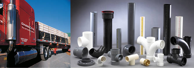 Charlotte Pipe and Foundry cast iron and plastic pipe and fittings
