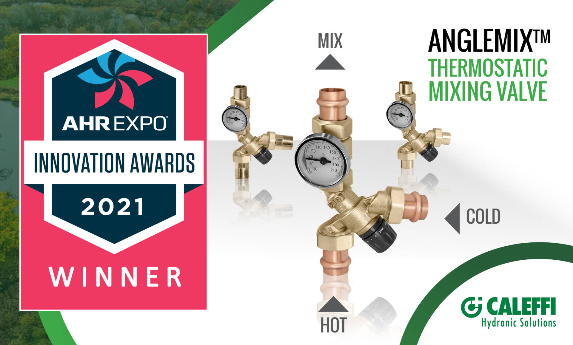 Caleffi AngleMix named 2021 AHR Expo Plumbing Innovation Award Winner.
